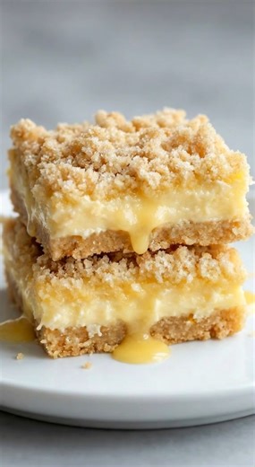 🍋 Irresistible Lemon Crumb Bars | Sharp Lemon, Thick Crumbs, Zero Restraint 🤍 These lemon crumb bars hit hard in the best way. Bright, tangy lemon filling pressed between a buttery shortbread base and a thick, golden crumb topping that bakes up crisp and rich. One bite is all it takes — sharp citrus, soft center, and that sandy crumble that melts as you chew. They cut clean, travel well, and disappear fast. Sweet, tart, and bakery-level indulgent without being fussy. This is the lemon dessert 