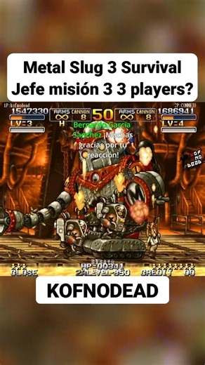 Metal Slug 3 Survival Jefe 3 players? #kofnodead #arcade #metalslug #metalslug3 #retro #reels