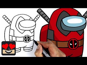 How To Draw Deadpool Crewmate | Among Us