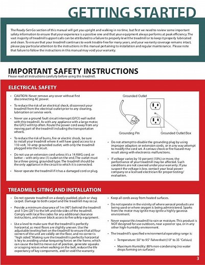 Vitamaster Owners Manual Treadmill 87086