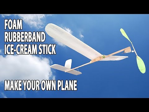 How to Make Easy Foam Airplane with Ice Cream Sticks, and Rubber-band - No Balsa Wood, No TAN Rubber