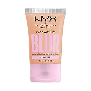NYX PROFESSIONAL MAKEUP Bare With Me Blur Skin Tint Foundation Make Up with Matcha, Glycerin & Niacinamide - Vanilla