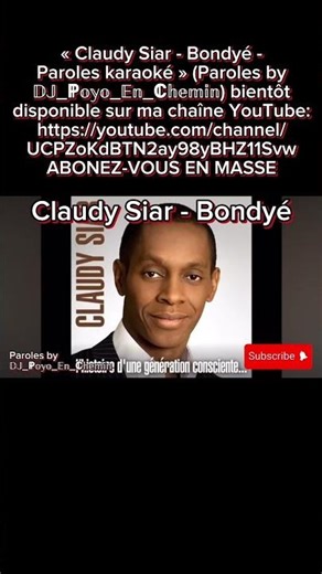 Claudy Siar - Bondyé - Paroles karaoké 11/10/2025
