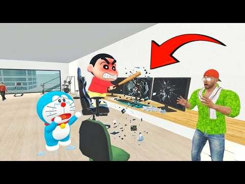 Shinchan Broke doraemon new Gaming computer 🔥 indian theft aura simulator 