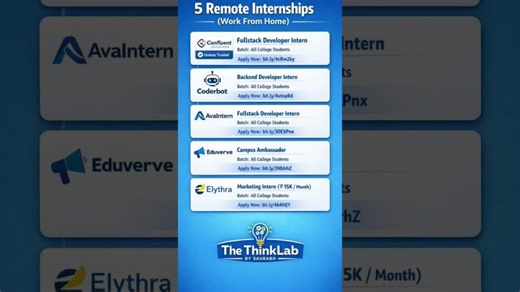 🚀 5 Remote (Work From Home) Internships for College Students | Saurabh Ranjan