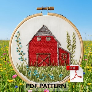 Autumn Barn Embroidery Pattern | Fall Farm Hoop Art (PDF Pattern) - Etsy Canada