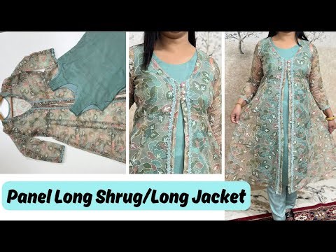 8 Panel Shrug/Long Jacket Cutting And Stitching/ Front Open Kurti