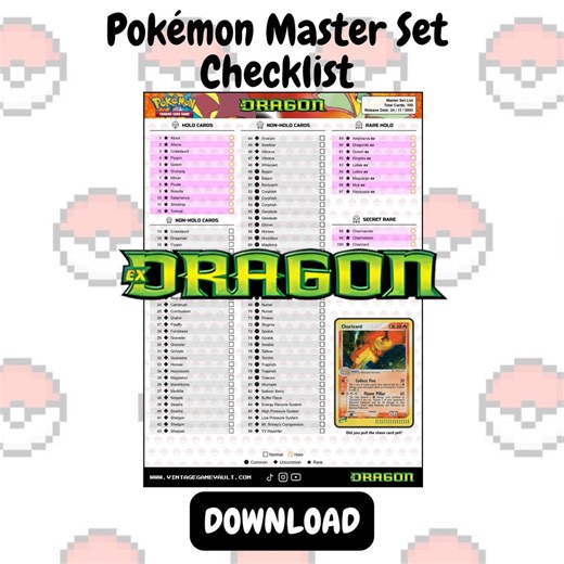 Pokémon TCG - EX Dragon - Master Set Checklist (download) - Etsy