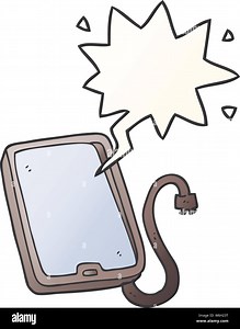 cartoon computer tablet with speech bubble in smooth gradient style Stock Vector Image & Art - Alamy