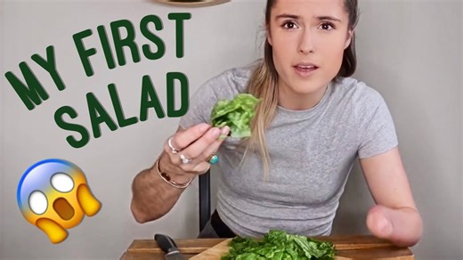 My First Time Trying Salad: An Amputee in the Kitchen � You Have to See This!