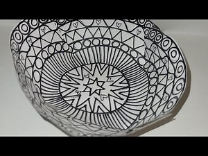 how to draw a 3d pattern bowl