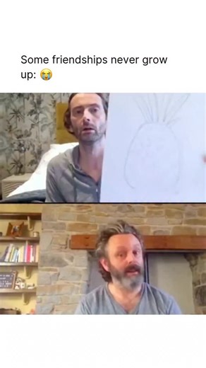 Meme | Funny | Culture on Instagram: "Staged (2020–2022) opens its very first episode, Cachu Hwch, with David Tennant and Michael Sheen being guided through a series of awkward warm-up tasks by their frazzled director, Simon Evans, who is trying to rehearse a play over video call during lockdown. In this moment, Simon asks the actors to loosen up by drawing their “favorite band,” a prompt meant to spark creativity but delivered with the same tense energy that defines the entire episode. Tennant 