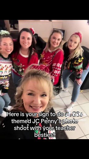 Here is your sign to do an 80’s JCPenney photo shoot with your teacher besties. We did this in November and gave our principles a calendar to put in their offices. They absolutely loved it. We did this in 2023 and we will hopefully be doing a new one this year. ##teachersoftiktok##teacher##teacherbesties