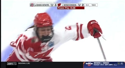 2.5K views · 43 reactions | ONE OF THE MOST EXCITING MOMENTS IN WISCONSIN HOCKEY HISTORY  Kirsten Simms TIES the 2025 national championship game with 18.9 seconds left in the third  The No. 1 Badgers had trailed the No. 2 Buckeyes for all three periods — until THIS  : Wisconsin Women’s Hockey | Christina Lorey | Facebook