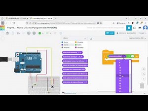4/4 - Tinkercad - Didactitiel - Allumer une LED avec un bouton poussoir à programmer - programme
