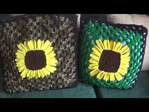 Free crochet sunflower afghan pattern