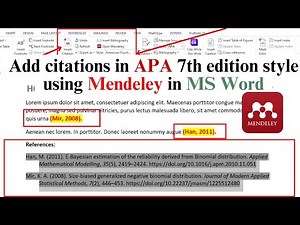 Add citation APA 7th Style References Using Mendeley in Microsoft Word