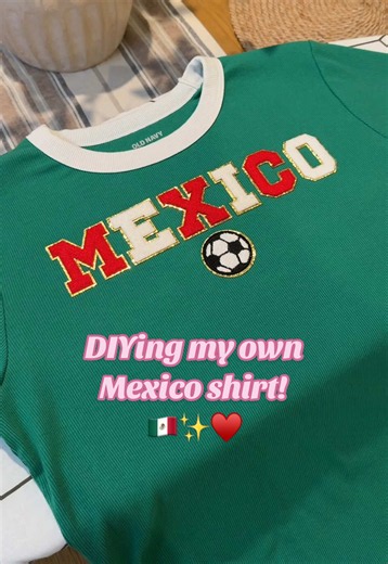DIY Mexico Game-Day Shirt — Thrifted Green Shirt Makeover
