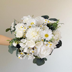 Daisy Wedding Bouquet, Bridal Bouquet, White Wedding Bouquet, Summer Bridal Bouquet - Etsy