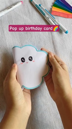 Easy Rainbow 🌈 Pop-Up Birthday Card With Ohuhu Markers | DIY Unique Handmade Card Idea