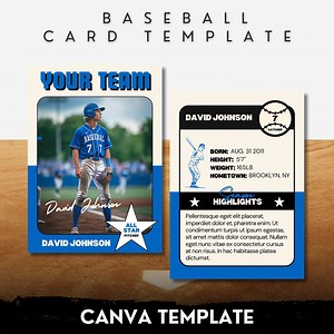 Vintage Baseball Card Canva Template, Editable Sports Card (digital) - Etsy