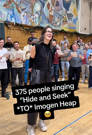 When the artist you’re covering shows up to the choir 🤯 Thank you *so* much Imogen for surprising us & stopping by! It was incredibly special to have you with us & hear your insights on this stunning song 💛 “Hide and Seek” One-Day Choir Originally by Imogen Heap Led & arranged by @Matt Goldstein 📍 Cecil Sharp House in London #singing #harmony #acapella #vocals #choir #community #london