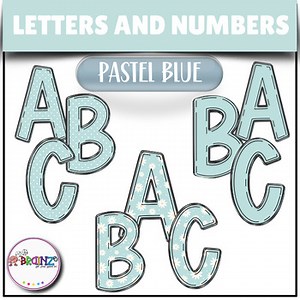 Pastel Blue Bulletin Board Letters & Numbers | Calm Classroom Door Decor