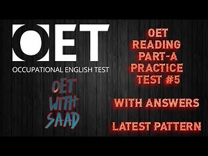 OET READING Part-A PRACTICE TEST #5 WITH ANSWERS/ UPDATED PATTERN