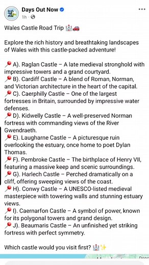 4.9K views · 20 reactions | Most of the road trips I create have a link to the map, so you can actually follow the route Hope you enjoy | Days Out Now | Facebook