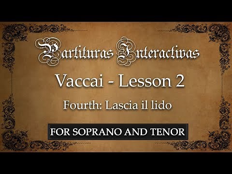 Vaccai KARAOKE FOR SOPRANO AND TENOR: Lesson 2 - Fourth (Lascia il lido - Key: G)
