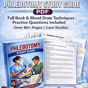 Phlebotomy Study Guide PDF | Full Book & Blood Draw Techniques | Practice Questions Included | Over 80  Pages | Case Studies | Faqs - Etsy Canada