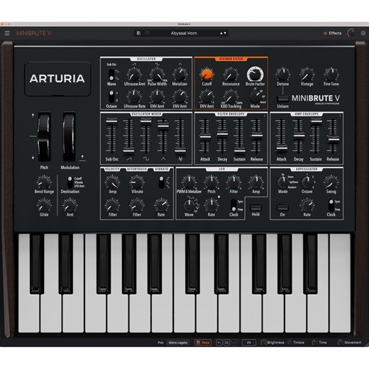 Arturia MiniBrute V Semi-modular Synthesizer Plug-in