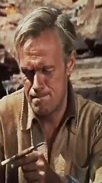 Richard Widmark, rabbit, we eat well tonight. The Last Wagon, 1956
