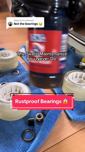 Replying to @L skaters are lazy with this but it truly will save you money 💯 Do you clean your skates? I did this right after skating in the water to save my bearings #rollerskating #skatingtips #maintenance #savemoney #learnontiktok
