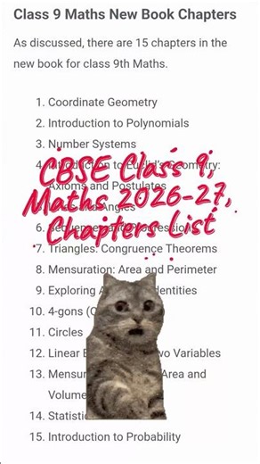 CBSE Class 9 Maths Textbook 2026-27, Class 9 Maths New Syllabus, CBSE. NCERT