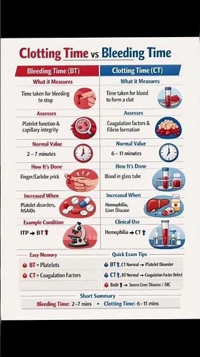 Clotting time vs bleeding time | hematology | bsc nursing #clotting #bleeding #bleedingdisorders