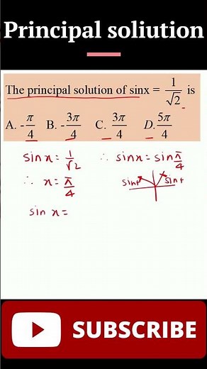 Principal solution of sinx