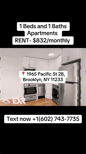 1 Beds and 1 Baths Apartments 1965 Pacific St 2B, Brooklyn, NY 11233 RENT- $832/monthly SECURITY DEPOSIT - $300 What's special ADDITIONAL OFFICE SPACEDISHWASHER AND NEW APPLIANCESMETICULOUSLY RENOVATED PRE-WAR BUILDINGQUEEN SIZED BEDROOMBRAND NEW KITCHENLAUNDRY IN UNIT Welcome to your brand-new sanctuary in the heart of historic Brooklyn! Situated within a meticulously renovated pre-war building on the prestigious 1965 Pacific Street, this exquisite 1-bedroom, 1-bathroom plus office apartment em