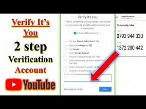 Verify it's you | 2 Step verification| Google l Google Security Verification Code