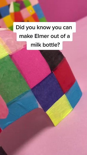 Who knew recycling could be this much fun? 🐘 The perfect upcycling DIY craft for early years children, we turned a milk bottle into Elmer the Elephant! Will you try this fun tutorial? #DIY #HowTo #IdeasForTeachers #TeacherTok #BookTok #fyp | Creative Ideas I