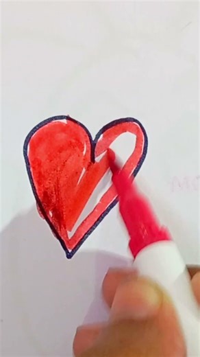 satisfying red heart drawing #art #viral #shorts ❤️✨