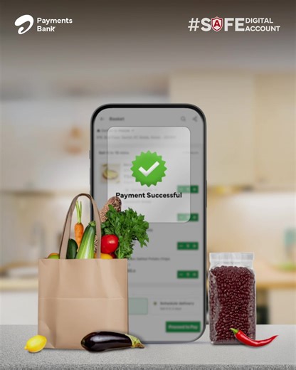 232 reactions · 6 comments | Groceries? Sorted in no time. Order all the groceries you need in just a tap with #AirtelPaymentsBank. Switch to the #SafeSecondAccount for all your daily transactions. Download the #airtelThanks app now! | Airtel Payments Bank | Facebook