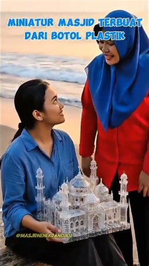 Miniatur masjid terbuat dari botol plastik #artfromwaste #miniaturmasjid #shortsfeed