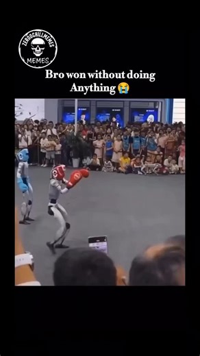 ZeroChillMemes | Red was fighting inner demons 💔🤖 At an EX Robot showcase, two humanoid robots step into a playful boxing match. The crowd’s hyped… until... | Instagram