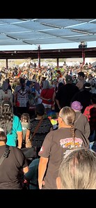 Everyone standing with respect - Grand Entry at the Shoshone Bannock Indian Festival 2025 #shoshonebannock #powwow #dancers #native #indigenous #NativePride #grandentry #resilientrez | Resilient Rez