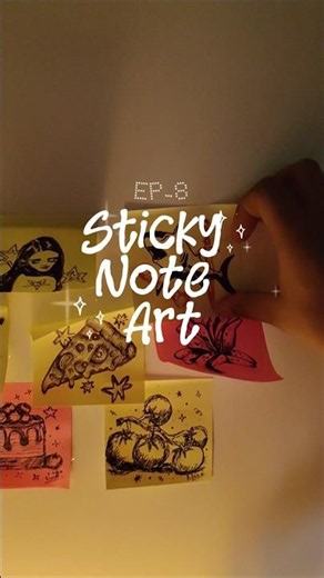 Sticky note art | Easy art tutorial for beginners 🎨✨ #art #easydrawing #sketching #artclass