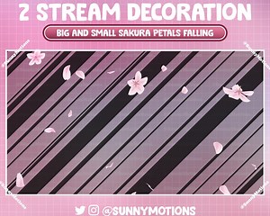 2 Animated Stream Decoration: Kawaii Spring Japanese Cherry Blossom Falling Twitch Overlay, Aesthetic Pink Sakura Flower Decor Vtuber Asset - Etsy