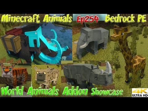 World Animals Addon Showcase Minecraft Bedrock PE Minecraft Animals Ep254