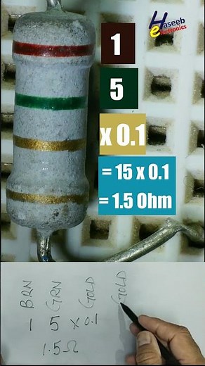 Resistor Color Code Explained | Brown Green Gold Gold = 1.5Ω #Shorts