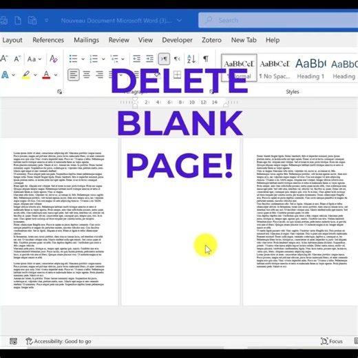 How to Delete a Blank Page in Microsoft Word in Seconds! 📝 #microsoftword #learnwords